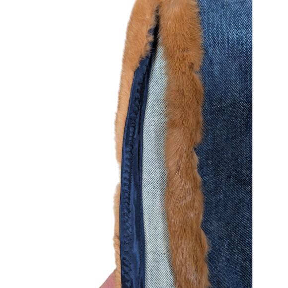 Retro 70s Style Flair Faux Fur Lined Hippie Jeans Women's Size 27 (30) Boho Y2K - Picture 5 of 10